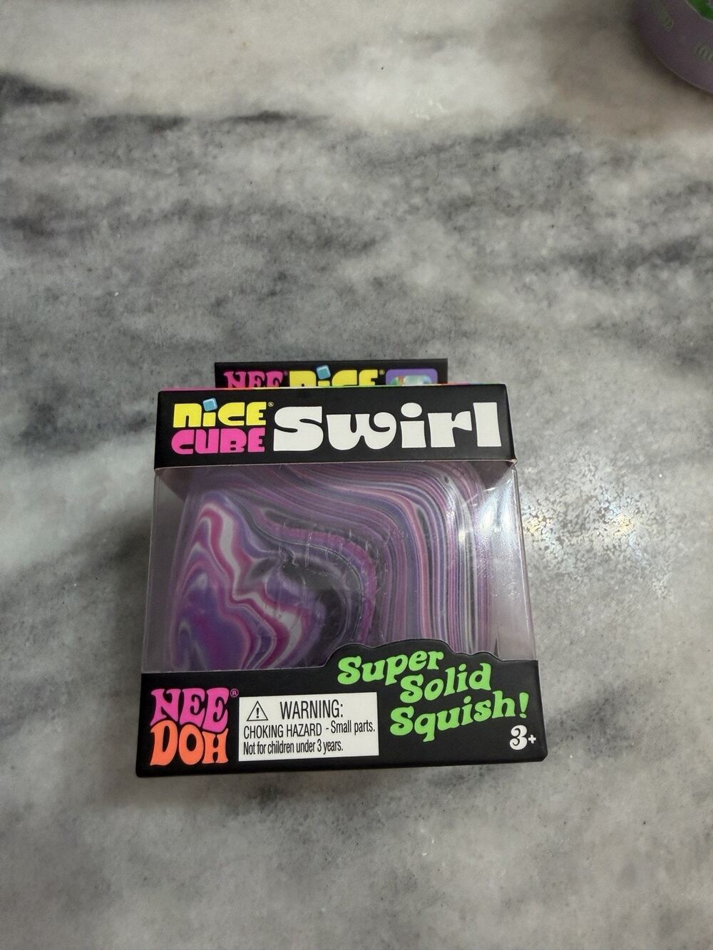 NeeDoh Nice Cube Swirl Super Solid Squish Sensory Fidget Toy New in Box